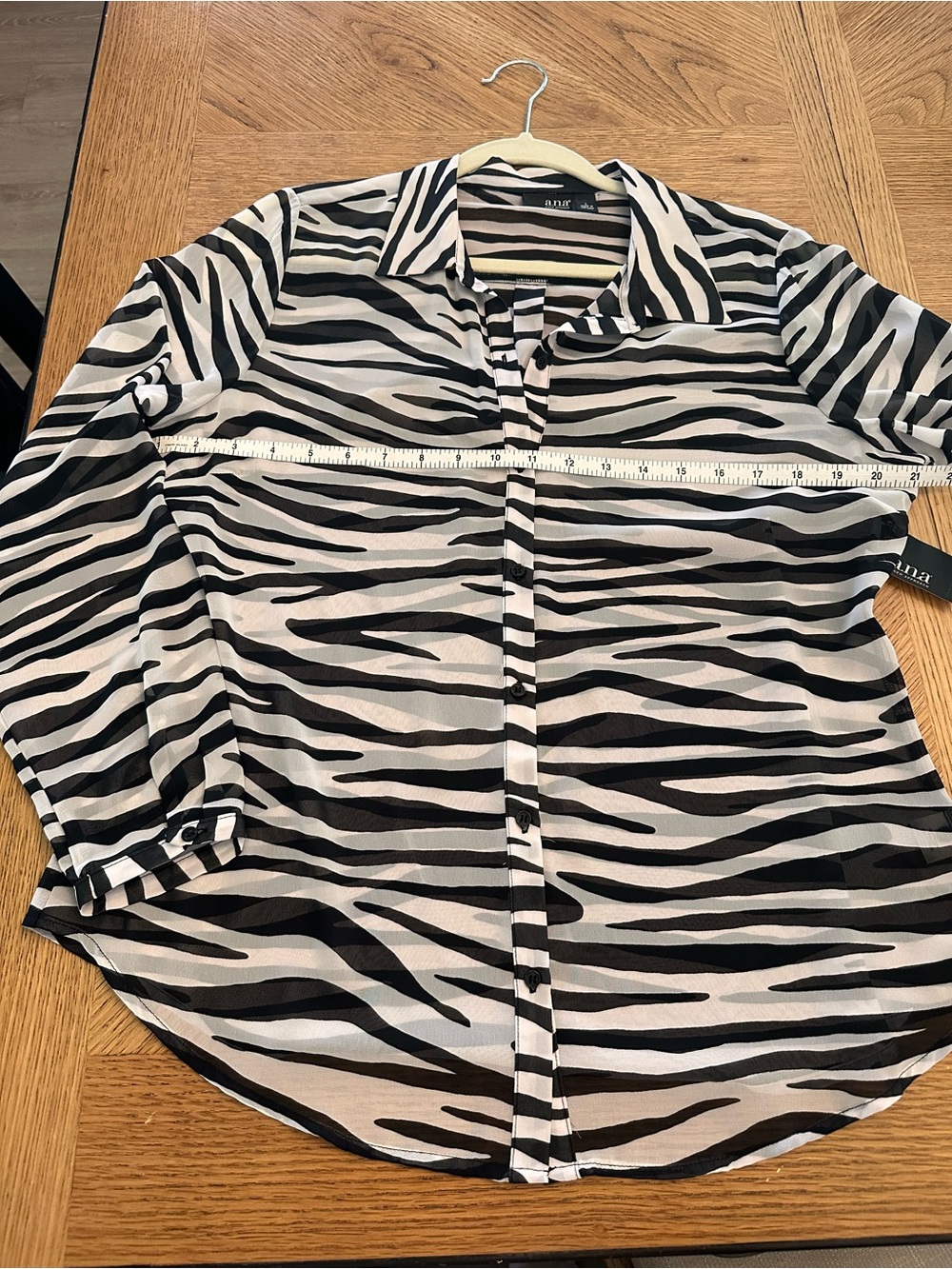 a.n.a Black and White Zebra-Stripe Button Front Top